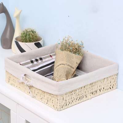 Factory Custom Handmade Wicker Storage Baskets Shelf Baskets Woven Decorative Home Storage Bins