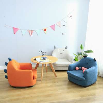 Kids Armchair Fabric Sofa Couch Children Room Seat Lounge Dinosaur Green