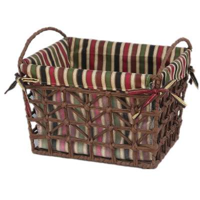 Made in China Factory price storage wicker basket wood shelf rattan basket storage baskets rack with handle